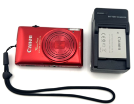 Canon Power Shot Elph 300 Hs 12.1MP Digital Camera Red Hd 5X Zoom Tested Mint - £263.79 GBP