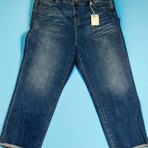NWT Soft Surroundings Womens Jeans Ultimate High Rise Frayed Hem Crop Si... - $43.51