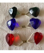 ⭕VTG 1970&#39;s Double Heart Ponytail Hair Ties Blue Green Red 3 Pieces - $208.26 MXN