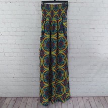 Band Of Gypsies Dress Womens XS Smocked Strapless Maxi Multi Boho Print Pockets - £19.97 GBP