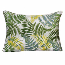 14&quot; X 20&quot; Forest Green And Yellow Polyester Floral Zippered Pillow - £36.52 GBP