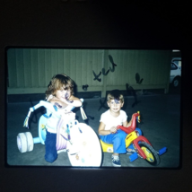 Children on Fisher Price Big-Wheels 1983 Found 35mm Slide Photo OOAK - £6.78 GBP