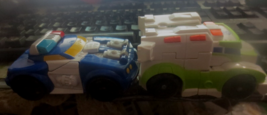 2 Transformers Playskool Heroes Rescue Bots Medix 4.5&quot; &amp; Police Car - £9.58 GBP