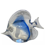 Pele&#39;s Glass Hawaii Blue White Angel Fish Figurine Art Glass HandBlown N... - £13.40 GBP