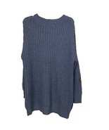 Zenana Premium Blue Sweater Womens Size Medium Oversized Chunky Knit - £10.23 GBP