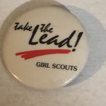 Girl Scouts Take The Lead White Pinback Button J1 - $8.90