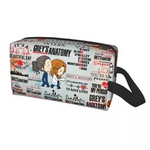 Cute  Greys Anatomy Quote Collage Travel Toiletry Bag for Women Makeup Cosmetic  - £50.34 GBP