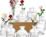 Hedume Set Of 10 Small Glass Flower Vases, Clear Glass Bud Vases,, Vinta... - $32.92