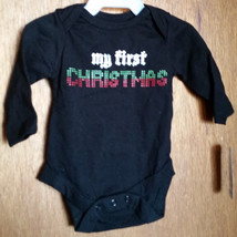 Fashion Holiday Baby Glam Clothes 3M My First Christmas Newborn Black Cr... - £5.22 GBP