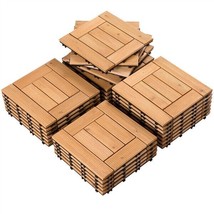 12X12&#39;&#39; Deck Tiles Wood Interlocking Flooring Pavers Plastic Tiles Outdo... - £111.65 GBP