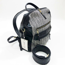 Jen &amp; Co. Black &amp; White Fabric Backpack &amp; Shoulder Crossbody Bag - £46.70 GBP
