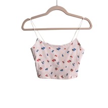 Aeropostale Size Medium Seriously Soft Bungee Cami White Floral Cropped Nwt - £8.88 GBP