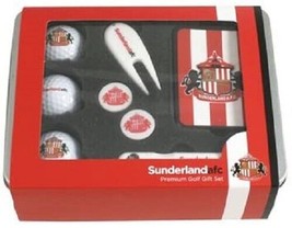 SUNDERLAND FC Superior Golf GIFT TIN, Bolas, Bolsa Tag, Pluma - £29.55 GBP