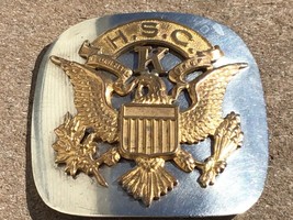 Sterling Army Belt Buckle Headquarters Service Co. William Kerr Co. Mili... - $83.96