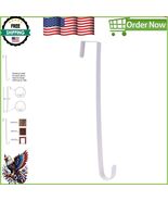 Elegant 15-Inch Over The Door Wreath Hanger - Sturdy White Metal Hook - $18.59 CAD