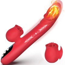 Rose Vibrator Realistic Thrusting Dildo G Spot Clitoral Stimulation Rose Sex Toy - £42.47 GBP
