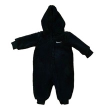 Nike Black Frosty Fun Sherpa Coverall Hooded Bodysuit Infant Size 6 Months - $25.00