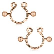 14g fake nipplerings piercings clip on nipple rings stainless steel faux nipple jewelry thumb200