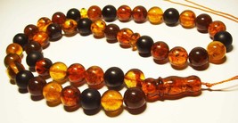 Genuine Amber 45 Prayer  Beads Natural Baltic Amber Tasbih pressed - £114.74 GBP
