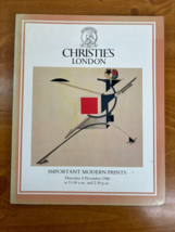 Christie&#39;s London Important Modern Prints Catalog -- Paperback December 4 1986 - £19.14 GBP