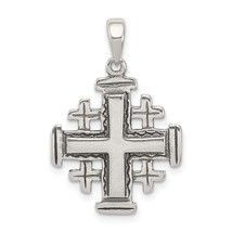 Sterling Silver Jerusalem Cross Charm Jewelry 29mm x 18mm - £13.85 GBP