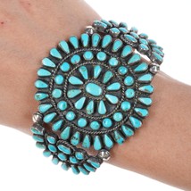 6.75&quot; 40&#39;s-50&#39;s Silver Zuni turquoise cluster bracelet - £926.49 GBP