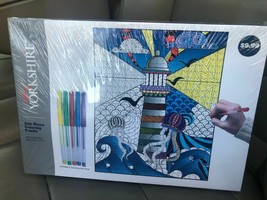 Light House Coloring Puzzle 500 Pieces w/5 Gel Pens 22&quot; x 27 1/2&quot; by Yor... - £7.91 GBP