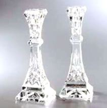 Waterford Crystal Lismore 6&quot; Candlestick Holders SET/2 Square Base 107633 New - £174.94 GBP