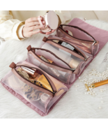 4PCS In 1 Cosmetic Bag For Women Zipper Mesh Separable - $25.50