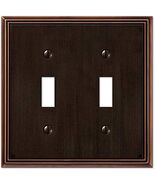 Amerelle 77TTDB Metro Line Wallplate, 2 Toggle, Cast Metal, Aged Bronze,... - €19,07 EUR