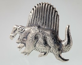 Spilla Di Dinosauro Dimetrodon In Argento Sterling Adorabile - $118.79