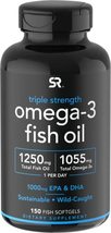 Sports Research Triple Strength Omega 3 Fish Oil - Burpless Fish Oil Sup... - $31.85