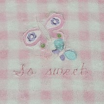 Garanimals Pink White Gingham Blanket So Sweet Butterflies Plush Baby Girl - £21.78 GBP