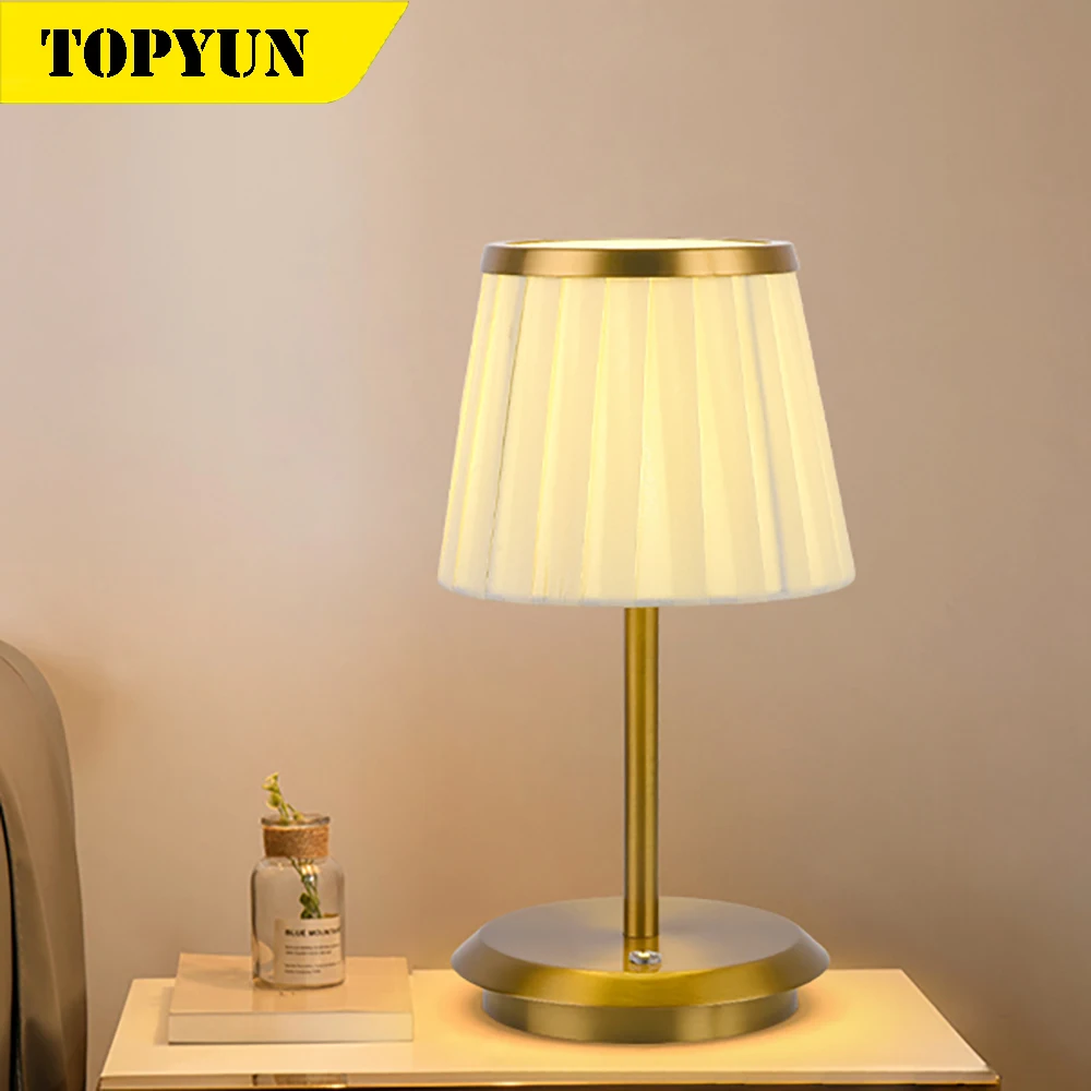 Retro Fabric Table Lamp Portable Wireless Touch Atmosphere Lighting for ... - $43.01