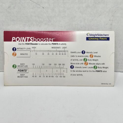 Primary image for WW Weight Watchers Winning Points Booster Slide Slider Card Tool