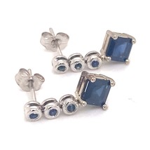 Natural Sapphire Dangle Earrings 14k Gold 1.32 TCW Certified $2,490 113471 - £751.65 GBP