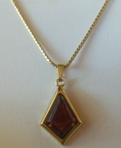 Vintage Signed WHITING &amp; DAVIS Faceted Purple pendant Necklace - £43.36 GBP