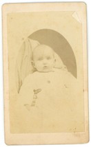 CIRCA 1870&#39;S CDV Featuring Adorable Baby Wearing White Dress in Studio - £7.45 GBP