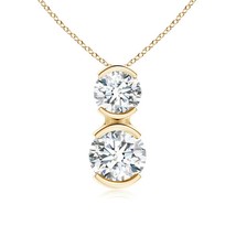 ANGARA Lab-Grown 0.46 Ct Semi Two Stone Diamond Pendant Necklace in 14K Gold - £698.24 GBP