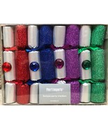 New Pier 1 Imports 8 Pc holiday fortune Party crackers small glitter jewel - $14.50