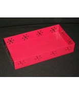 Red Snowflake Punched  Metal Tray Christmas Holiday Box Target Serving D... - £15.95 GBP