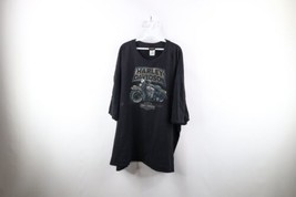 Harley Davidson Mens 5XL Distressed Spell Out Skull Motorcycle T-Shirt Black - £31.57 GBP