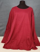 Woman Within Women&#39;s Size 4X Burgundy Cotton Knit Long Sleeve Pullover Top NWT  - £15.02 GBP