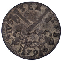 1794 Italien États, Papale 4 Baiocchi Billon Pièce de Monnaie En VF, Km ... - $82.64