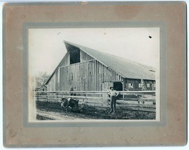 Large Cabinet Card MILKING BARN old Dairy Farm 9.875&quot; x 7.875&quot; Late 1800s-1900s - £8.92 GBP
