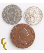 Autriche 1, 3, 10 Kreuzer Lot (3 Pièces) 1790S 1kr,1830A 3kr,1872 10kr K... - $74.08 CAD