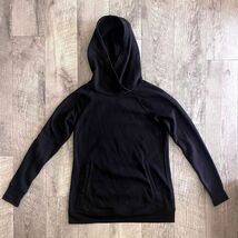 Tek Gear Womens Black Crossover Neck Fleece Hoodie Sweatshirt Small Solid - $26.72