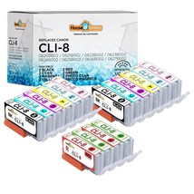 16Pk Cli-8 Ink W/ Red &amp; Green For Canon Pixma Pro6000 Pro6500 Pro9000 Ma... - £37.60 GBP