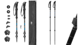 Cascade Mountain Carbon Fiber Quick Lock Eva Grip Trekking Pole Set 7 Carry Bag - £40.17 GBP