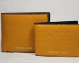 Michael Kors Cooper Pebbled Yellow Leather Billfold Wallet 3-in-1 36F9LC... - £65.10 GBP